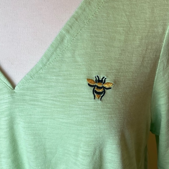 Chico’s Tee Top Size 1 Short Sleeves Mint V Neck - Picture 2 of 8